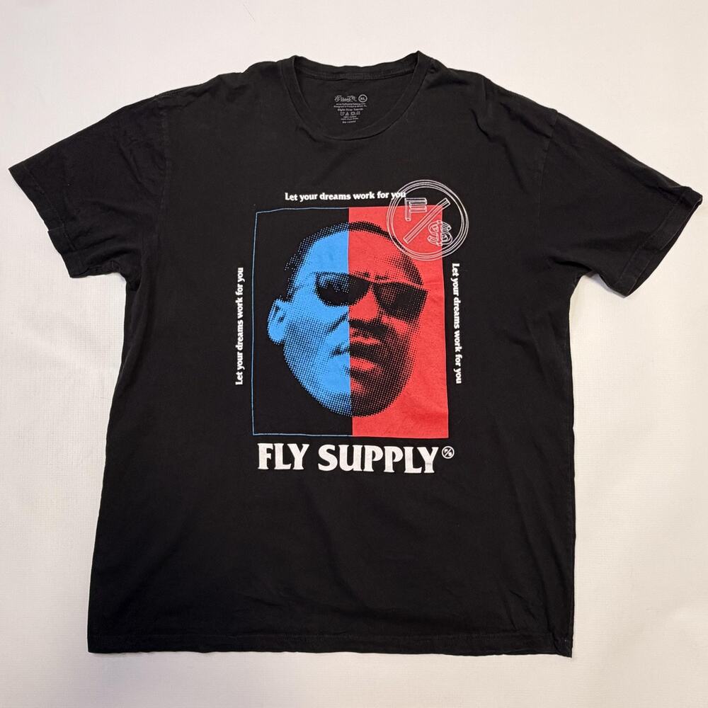 Fly Supply Shirt Mens XL Black Let Your Dreams Portrait Graphic Tee Streetwear